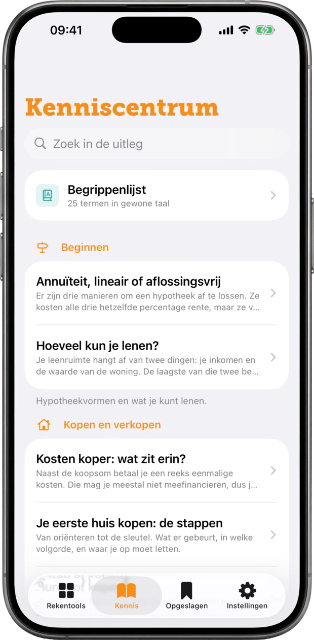 Het kenniscentrum met artikelen en de begrippenlijst